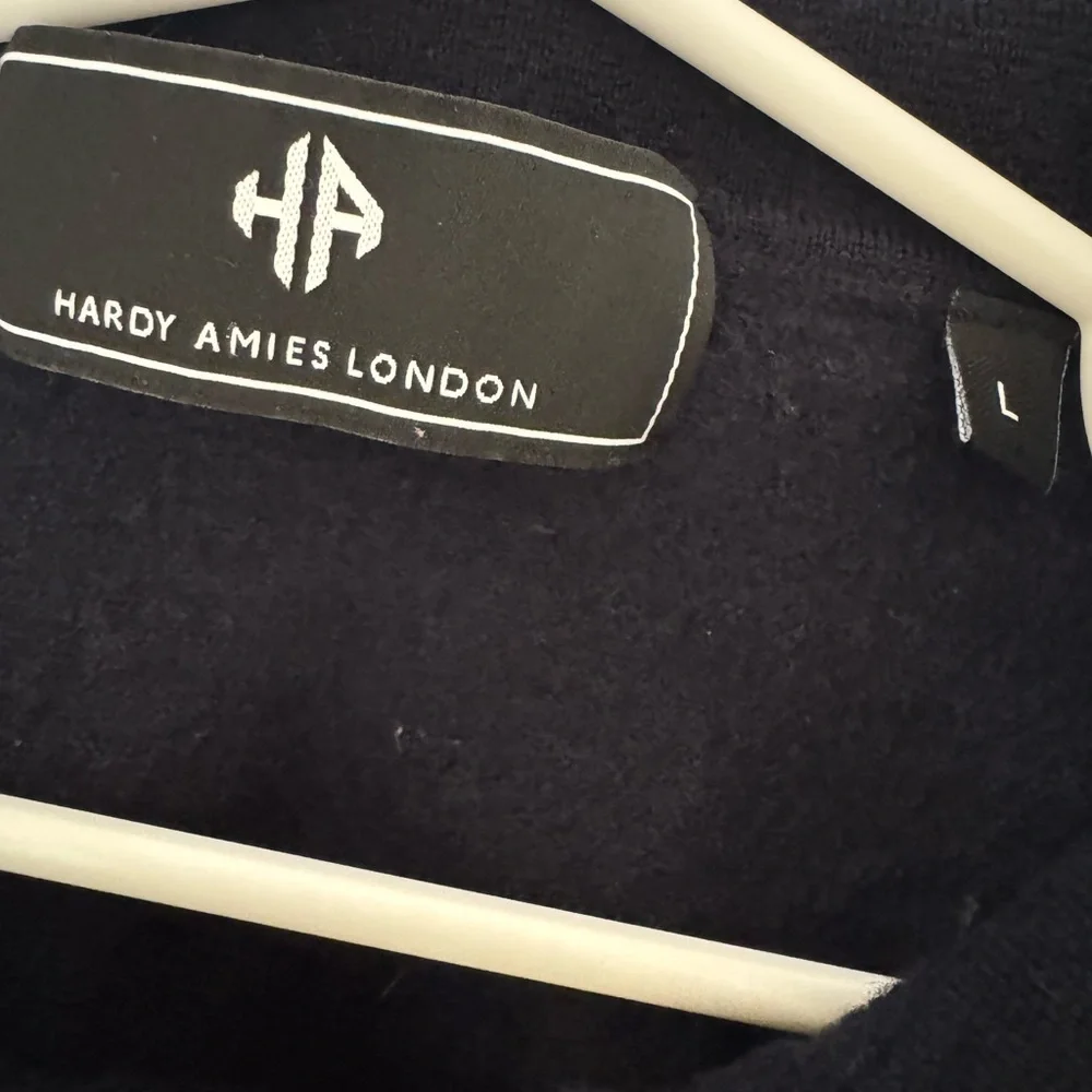 Hardy Amies Blue Wool Polo Sweater